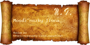 Mosánszky Ilona névjegykártya